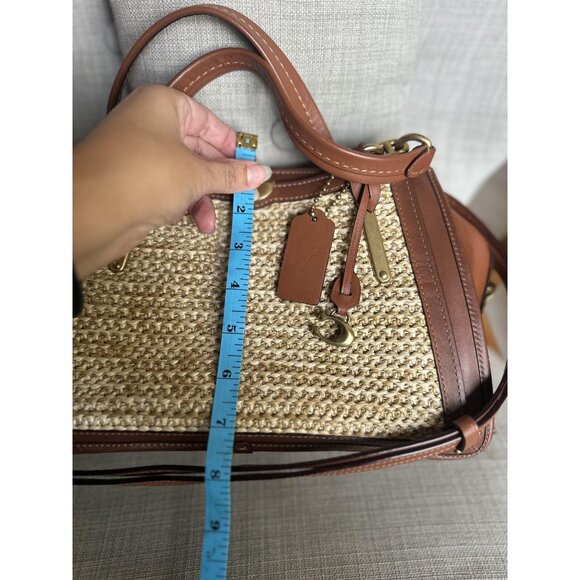 Coach Dreamer 21 Raffia Brown Natural Leather Straw w/Removable Crossbosy Straps - Picture 15 of 15